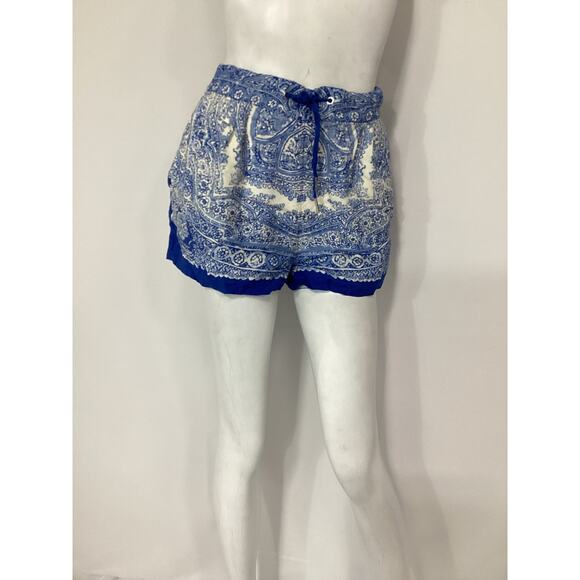 Allsaints 'Aleida Rafaela' Blue Satin Shorts Size 8 - Picture 2 of 4